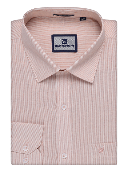 Mens Copper Tissue Stripe Shirt By Minister White