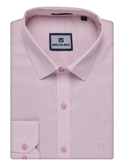 Mens Rose Color Tissue Shirt by Minister White