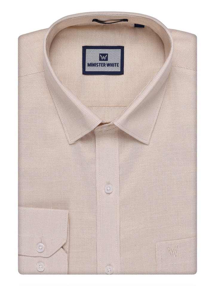 Mens Gold Tissue Stripe Shirt By Minister White