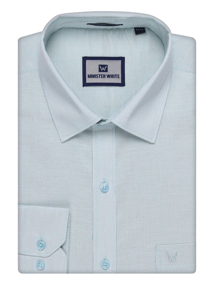 Mens Mint Blue Color Tissue Shirt by Minister White