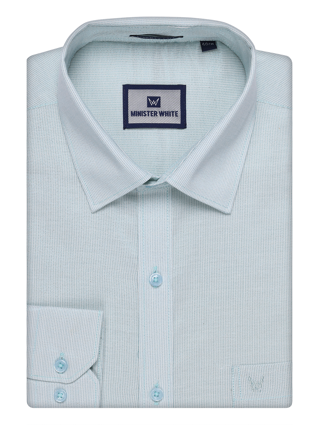 Mens Mint Blue Color Tissue Shirt by Minister White