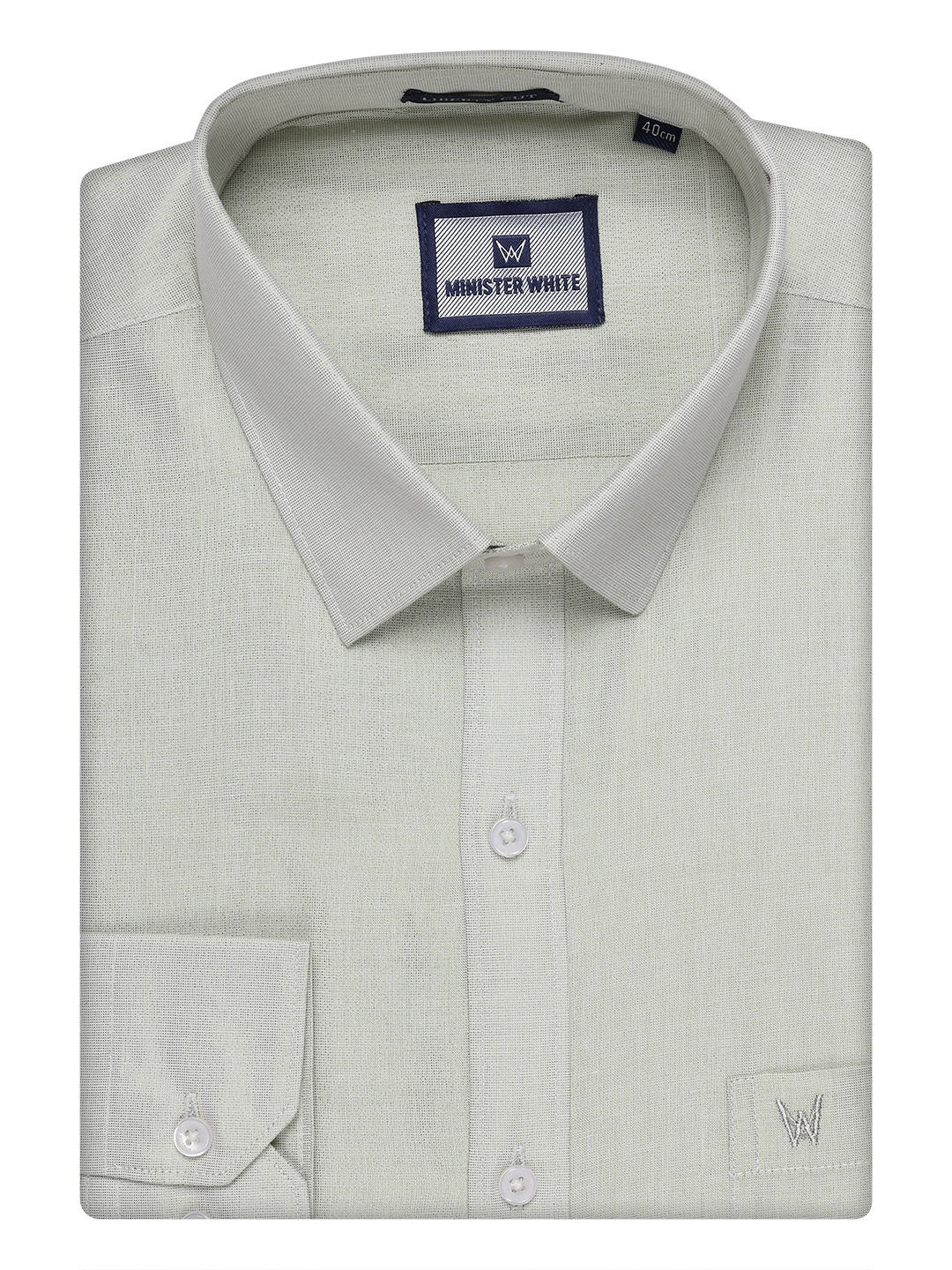 Mens Tissue Sky Green Color Shirt by Minister White