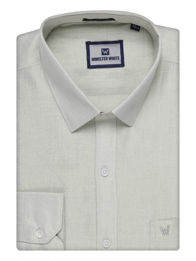 Mens Tissue Sky Green Color Shirt by Minister White