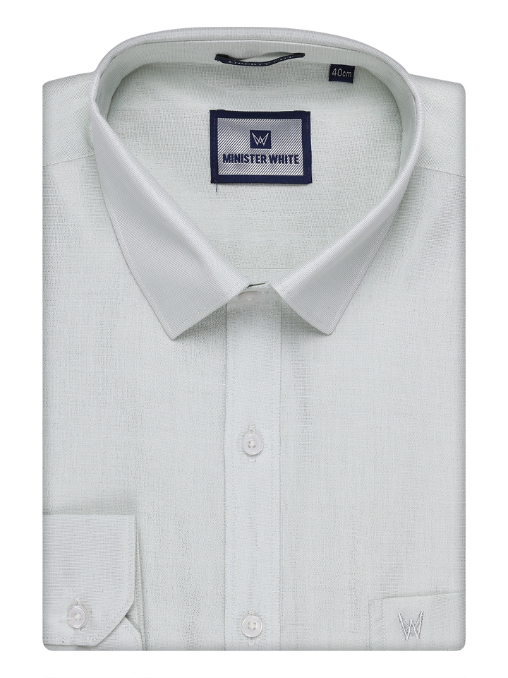Mens Tissue Leaf Green Color Shirt by Minister White