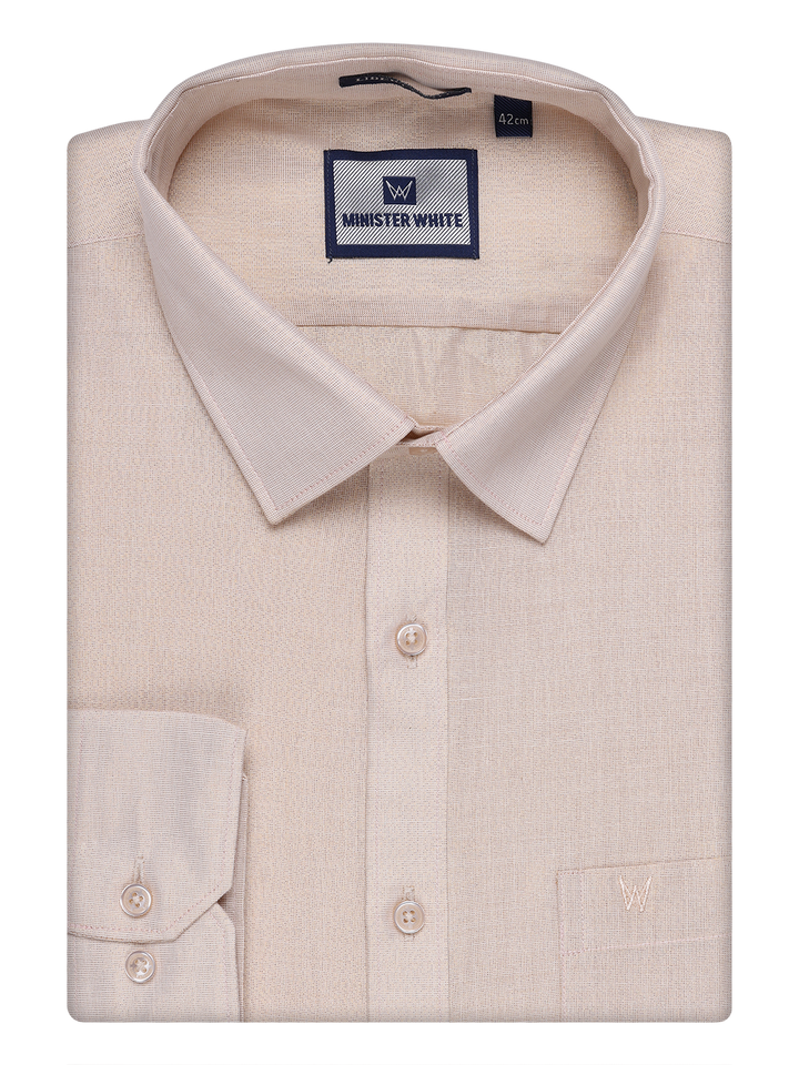 Mens Tissue Gold Color Shirt by Minister White
