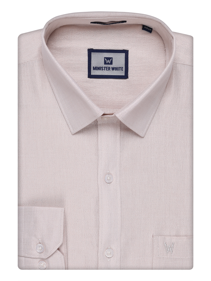 Mens Tissue Almond Color Shirt by Minister White