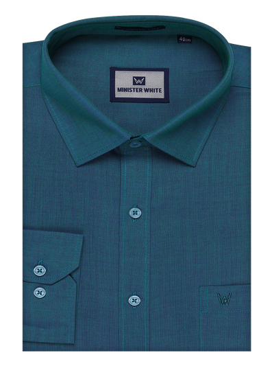 Mens Cotton Green Color Shirt by Minister White