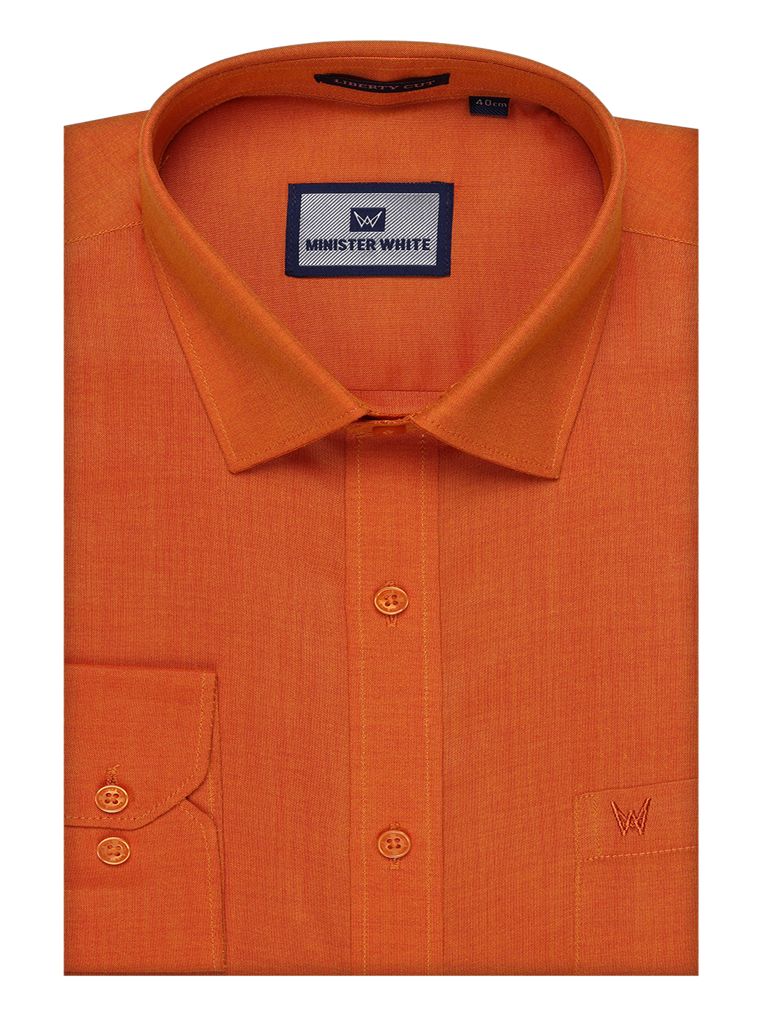 Mens Cotton Orange Shirt by Minister White