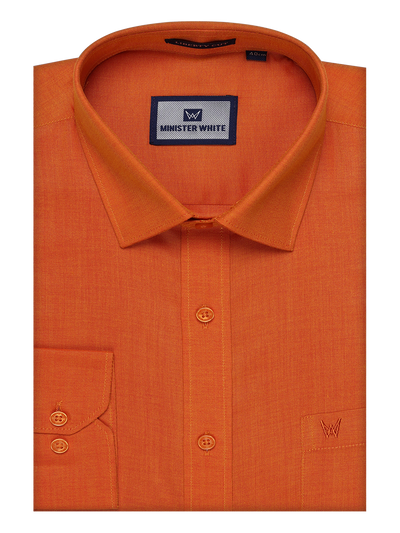 Mens Cotton Orange Shirt by Minister White