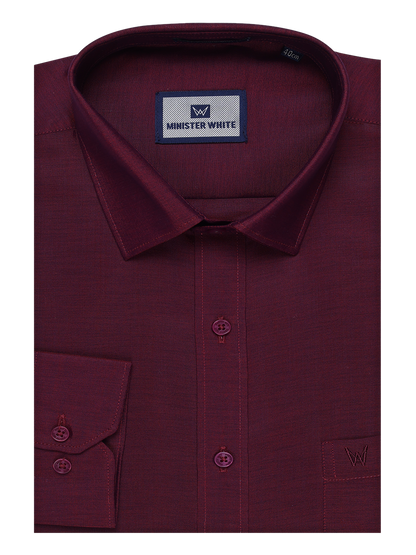 Mens Cotton Maroon Color Shirt by Minister White