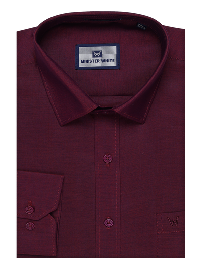 Mens Cotton Maroon Color Shirt by Minister White