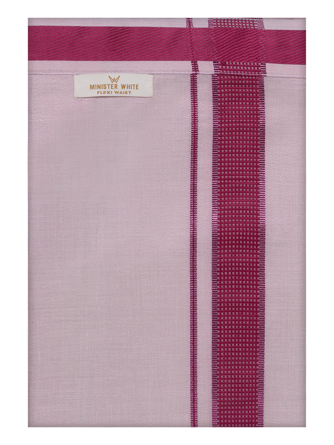 Men's Magenta Tissue Matching Border Flexi Dhoti Wedding Kandala