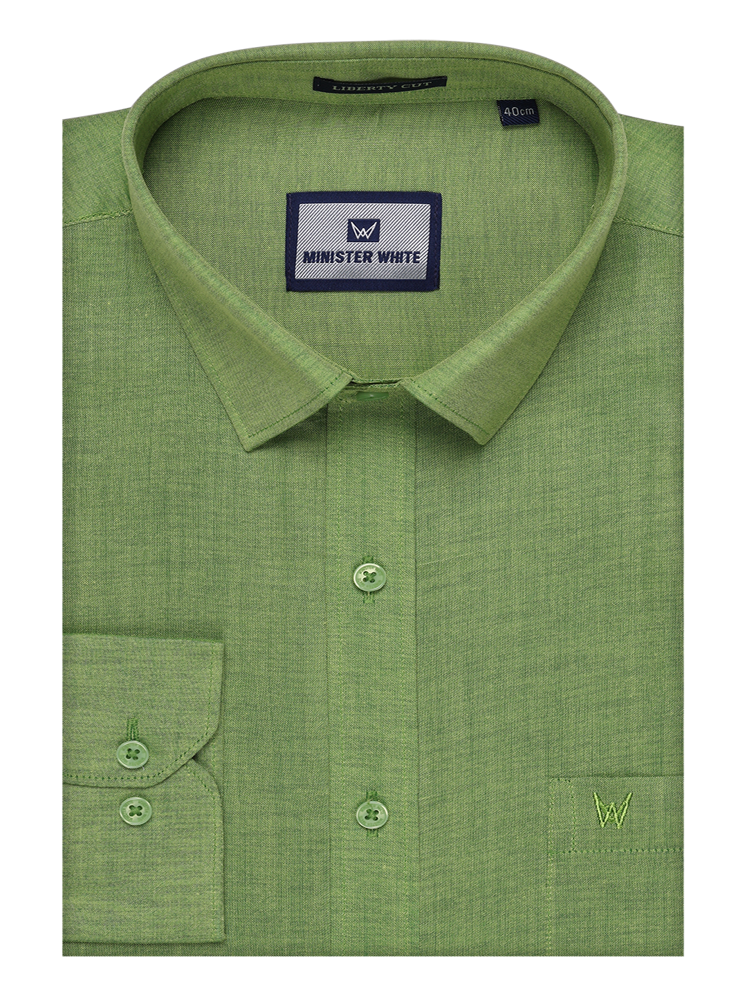 Mens Cotton Light Green Shirt by Minister White