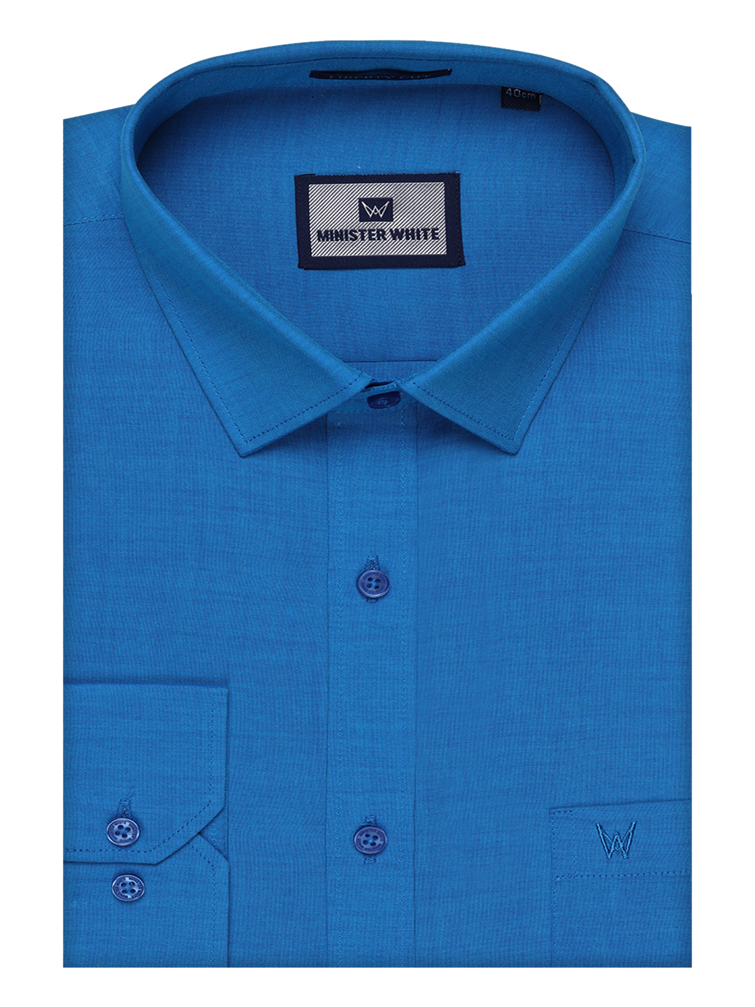 Mens Cotton Blue Color Shirt by Minister White