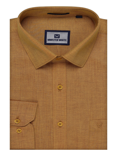 Mens Cotton Mustard Color Shirt by Minister White