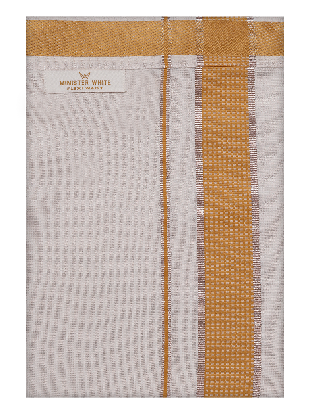 Men's Mustard Tissue Matching Border Flexi Dhoti Wedding Kandala