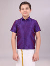 Boys Dark Blue Colour Half Sleeves Shirt Intense Boy