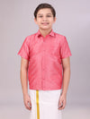 Boys Dark Pink Colour Half Sleeves Shirt Intense Boy