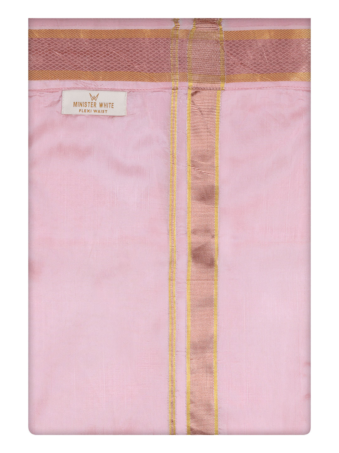Men's Art Silk Copper Jari Border Flexi Dhoti Finesse