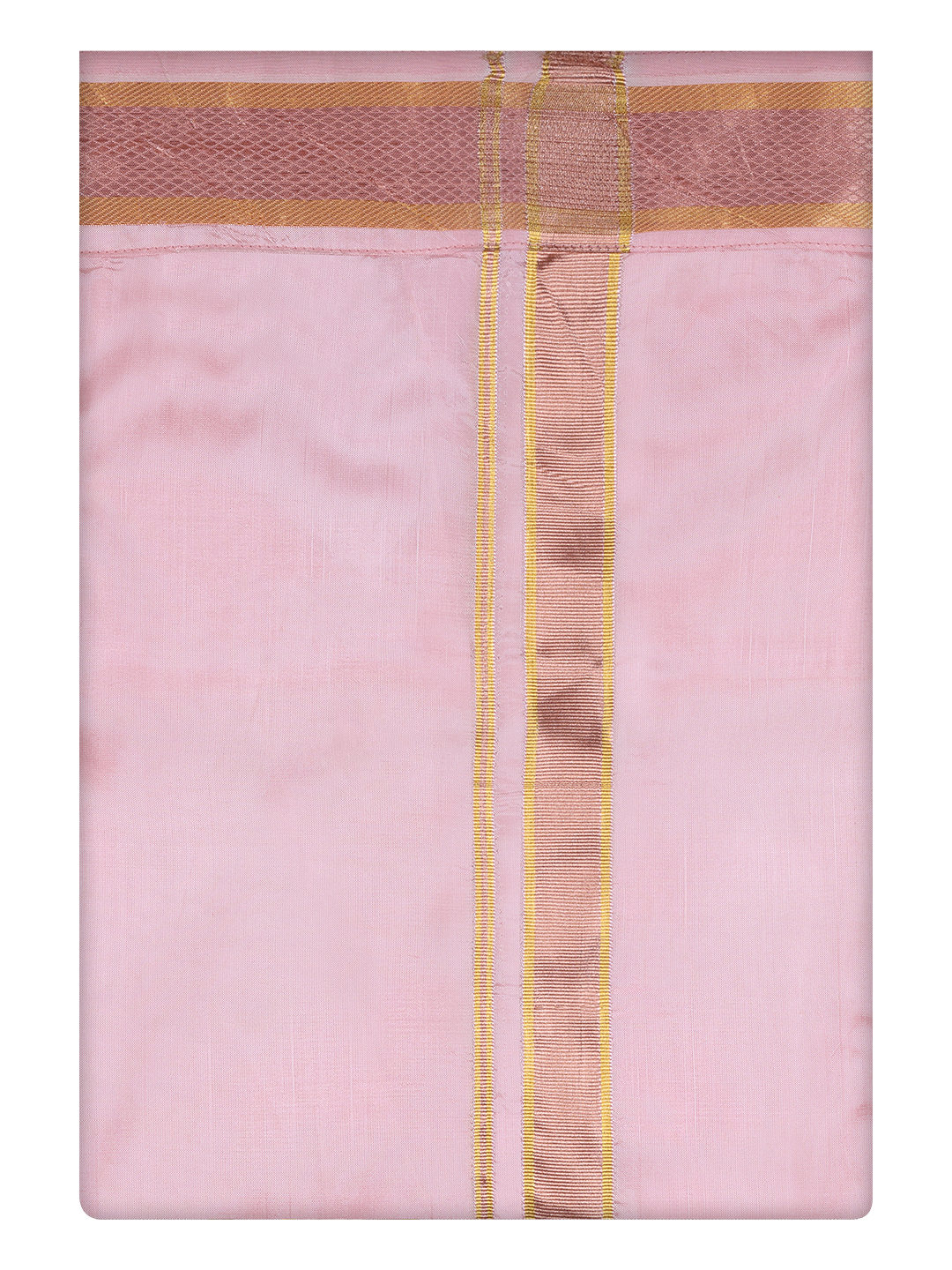 Men's Art Silk Copper Jari Border Dhoti Finesse