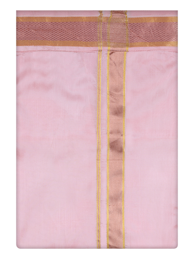 Men's Art Silk Copper Jari Border Dhoti Finesse