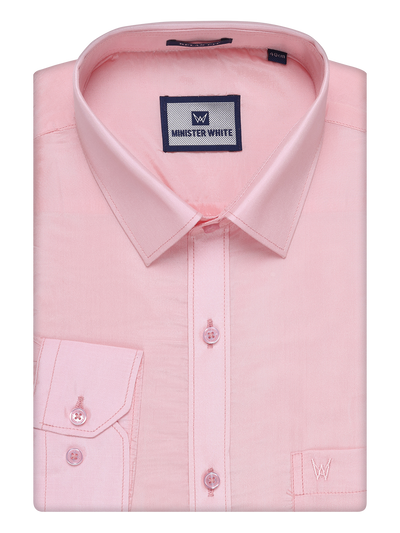 Men's Art Silk Pink Full Sleeves Shirt Finesse