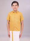 Boys Cotton Mustard Colour Half Sleeves Shirt Friendly Boy