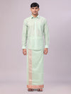 Men's Art Silk Pista Full Sleeves Shirt with 3 1/2