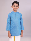 Boys Cotton Blue Full Sleeves Kurta Selective Boy