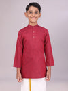 Boys Cotton Maroon Full Sleeves Kurta Selective Boy
