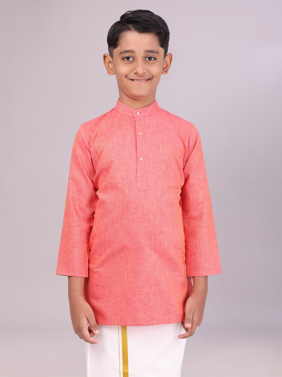 Boys Cotton Brick Full Sleeves Kurta 