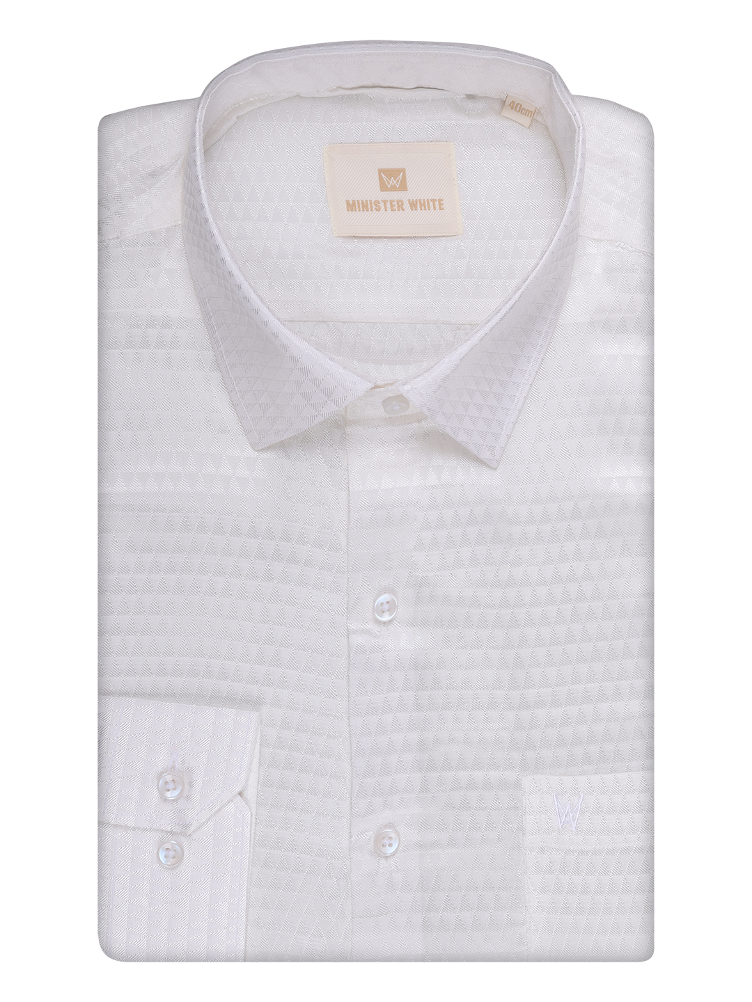 Mens Art Silk Half White Full Sleeves Shirt by Minister White