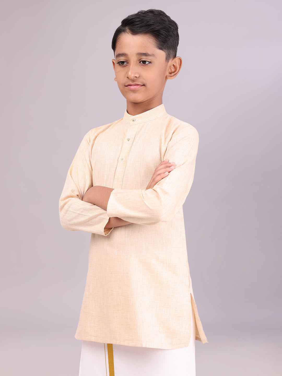 Boys Cotton Sandal Full Sleeves Kurta side pose