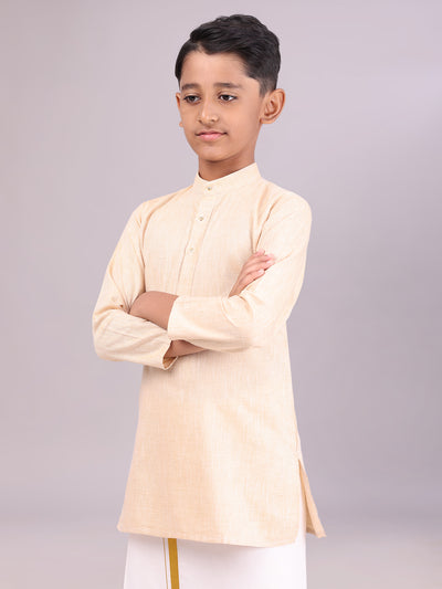 Boys Cotton Sandal Full Sleeves Kurta side pose