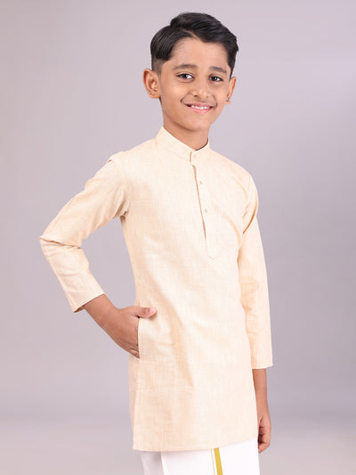 Boys Cotton Sandal Full Sleeves Kurta side pose