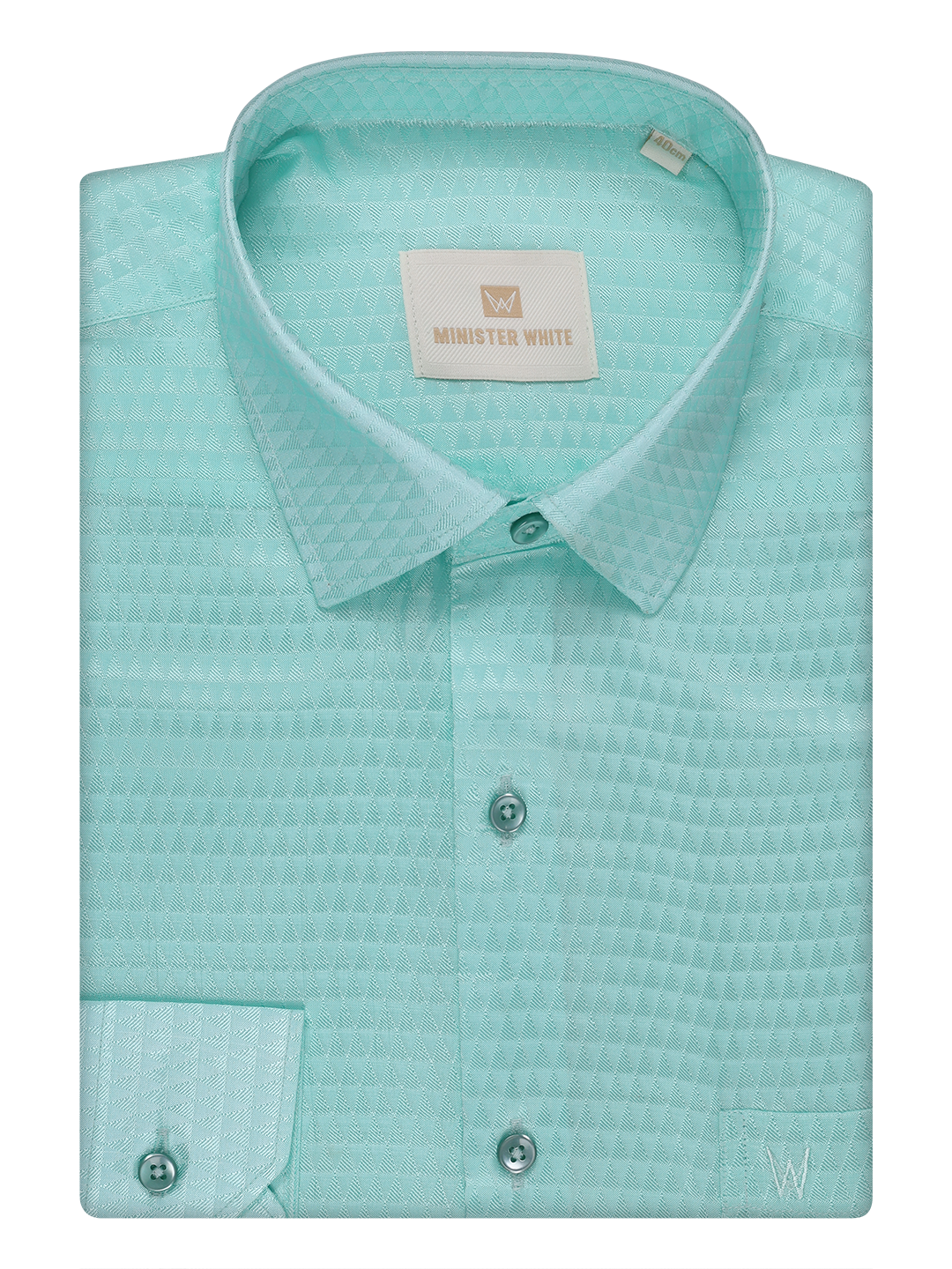 Mens Art Silk Mint Full Sleeves Shirt by Minister White