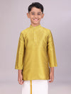 Boys Dupion Satin Light Green Colour Full Sleeves Kurta Candid Boy