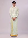 Men's Art Silk Pista Jacquard Full Sleeves Shirt with 2 1/2