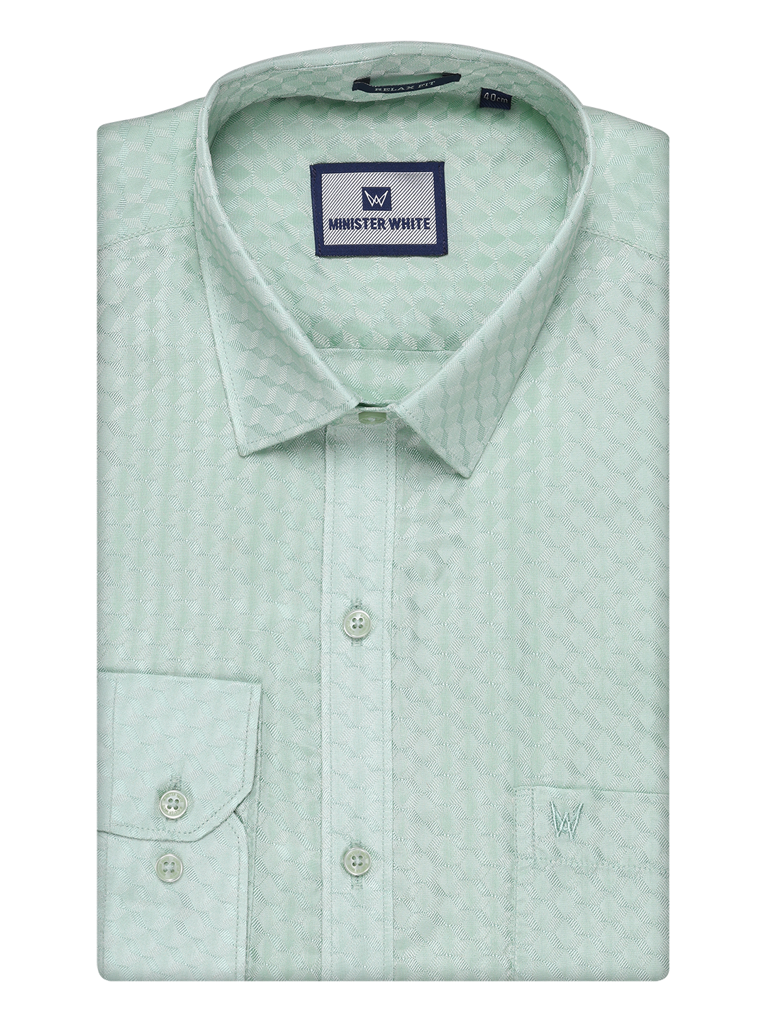 Mens Art Silk Pista Full Sleeves Shirt by Minister White