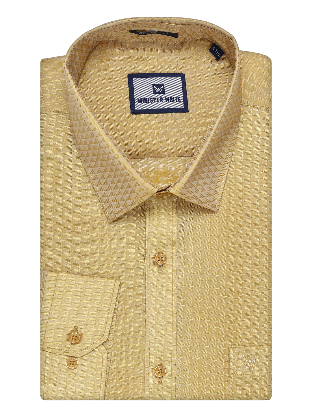 Mens Art Silk Mango Gold Full Sleeves Shirt by Minister White