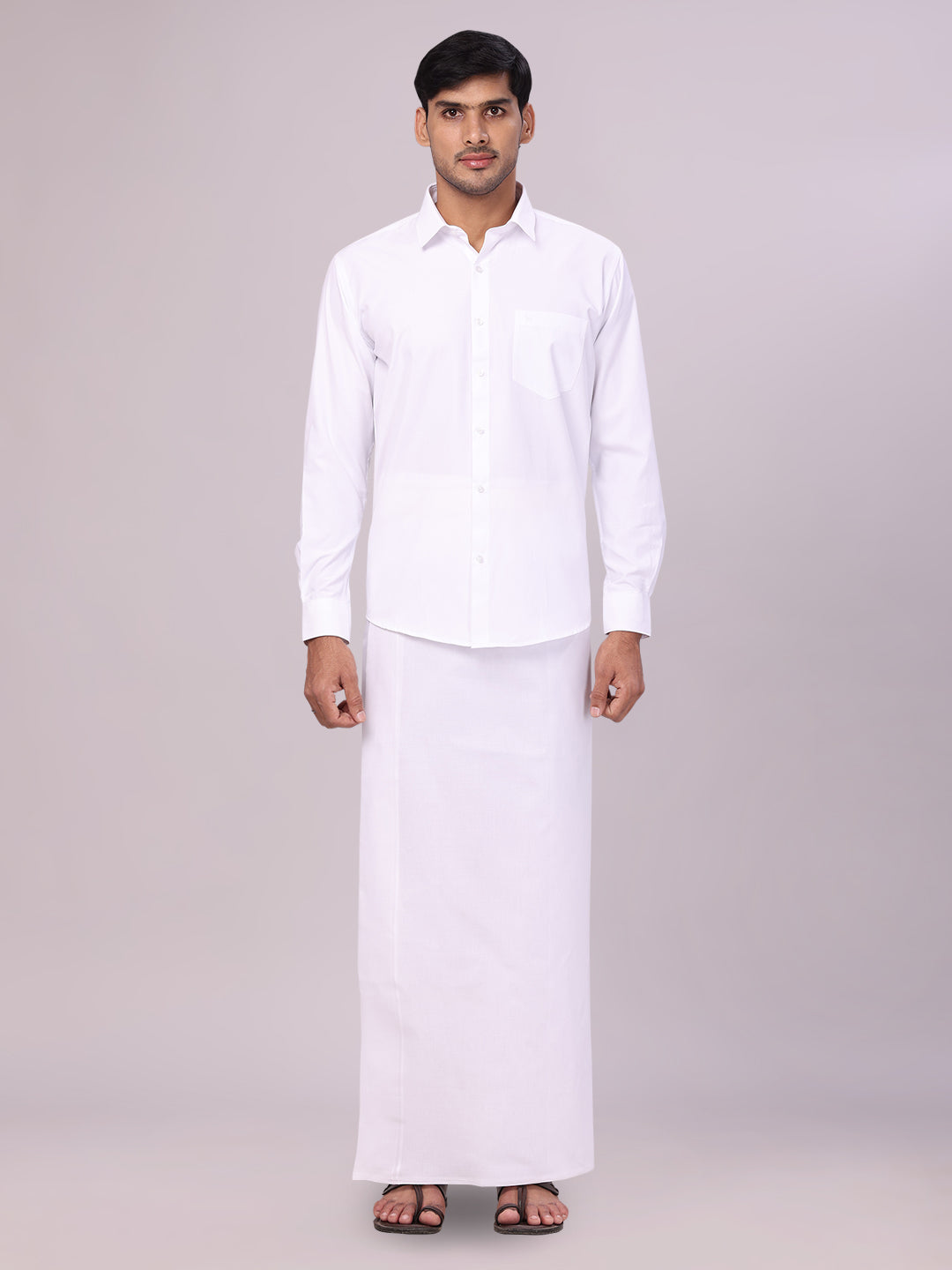 Men's White Wedding Shirt with Dhoti Combo Origin White