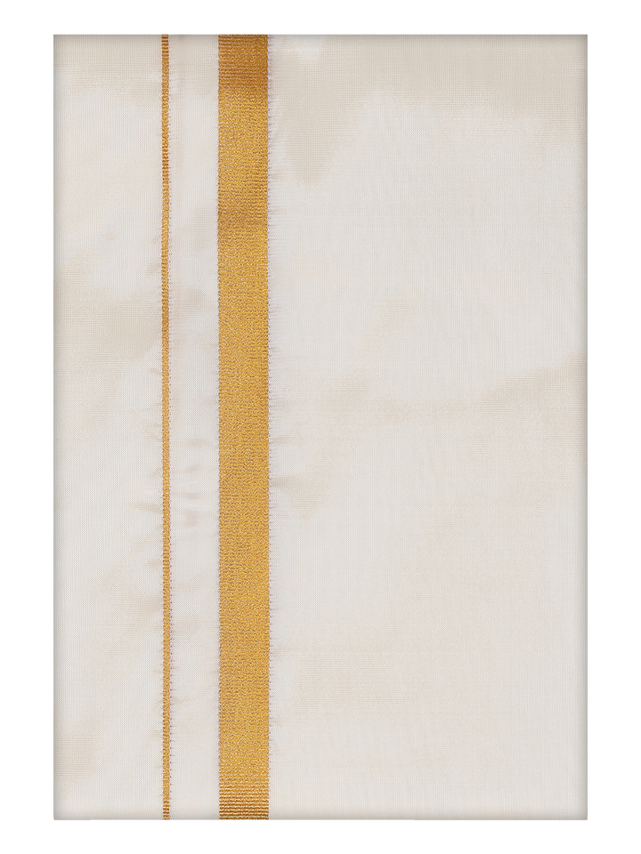 Men's Art Silk Wedding Cream Nerial Belt - Boopalan Cream