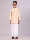 Boys Cotton Light Sandal Kurta with Matching Border Dhoti Combo Honest Boy