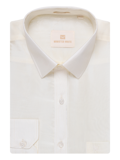 Men's Art Silk Cream Wedding Shirt - Blessing Cream 