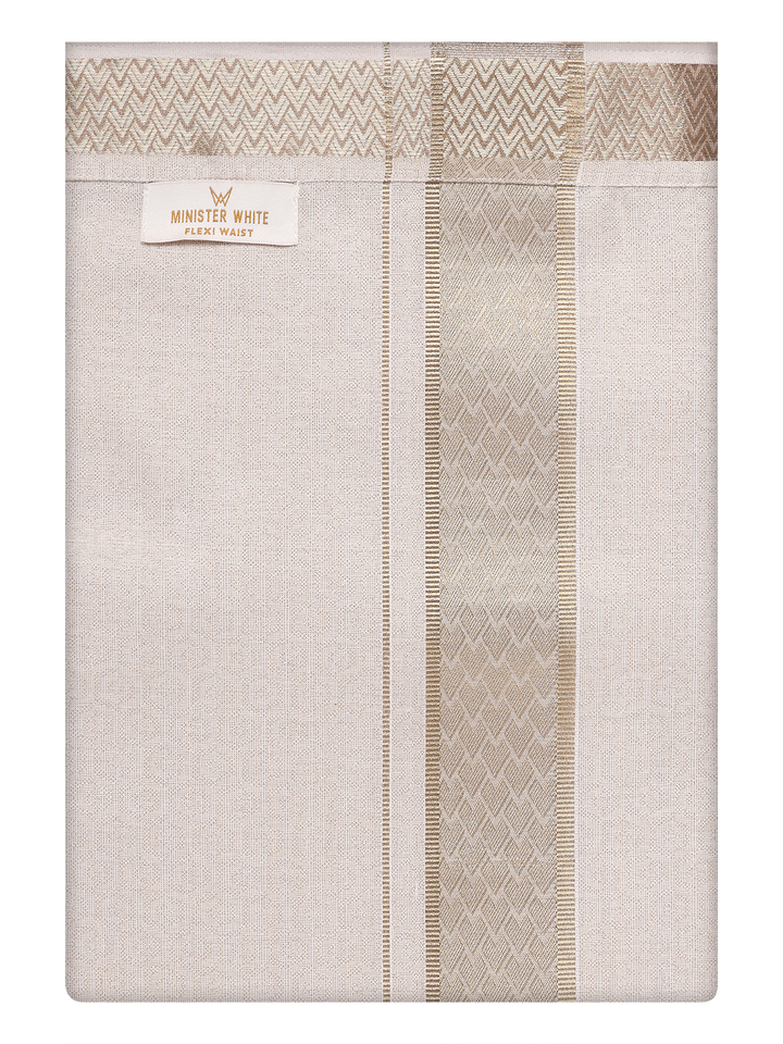Men's Beige Tissue Matching Flexi Dhoti Zeebra