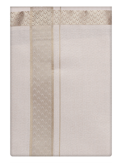 Mens Beige Tissue Jacquard Shirt with Matching Dhoti Combo Zeebra