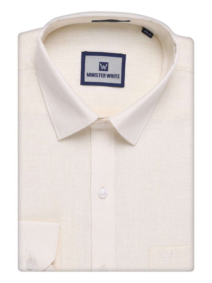 Mens Cream Cotton Shirt