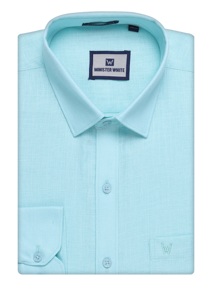 Mens Sea Green Cotton Shirt