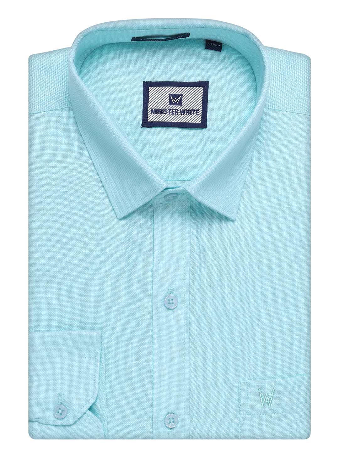 Mens Sea Green Cotton Shirt