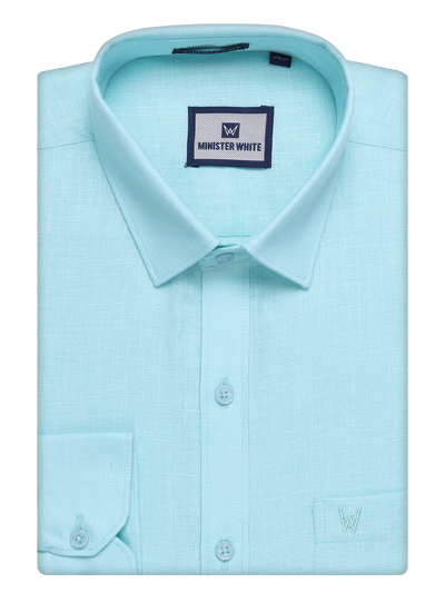 Mens Sea Green Cotton Shirt